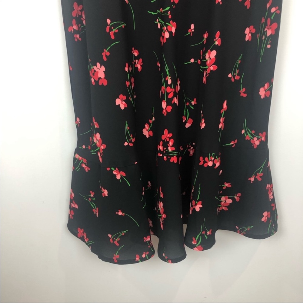 NWT J.Crew Ruched-waist dress in falling floral Black Size 14 - Picture 4 of 8